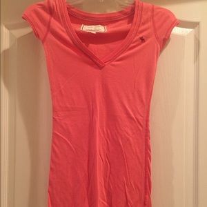 Coral V-Neck Top